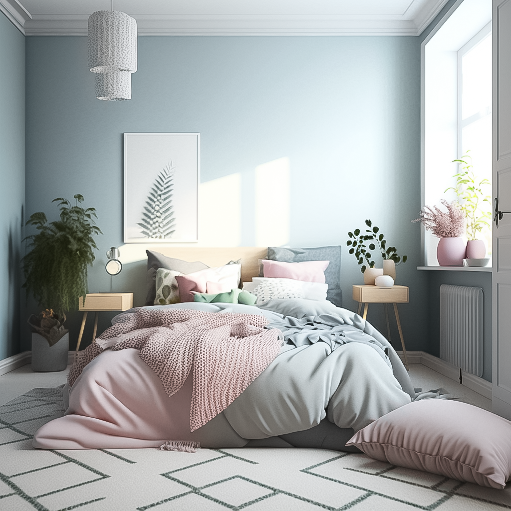 chambre scandinave tapis